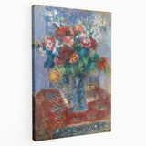 Side view of a stretched canvas featuring a Camille Pissarro-inspired impressionist landscape, ideal for kitchen wall art.