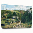 Acrylic glass print of Camille Pissarro's impressionist artwork, featuring muted earth tones, ideal for dining room decor.