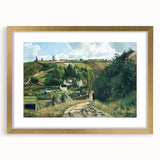 Extra large abstract art print of textured trees in earth tones, framed in gold, ideal for living room decor.