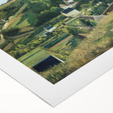 Art deco poster featuring a vibrant cityscape on rolled canvas, ideal for dining room wall art.