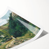 Extra large wall art featuring line art flowers in subtle earth tones on a rolled canvas.