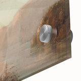 Large abstract wall art by Camille Pissarro in mid-century modernist style, acrylic glass, ideal for dining room ambiance.