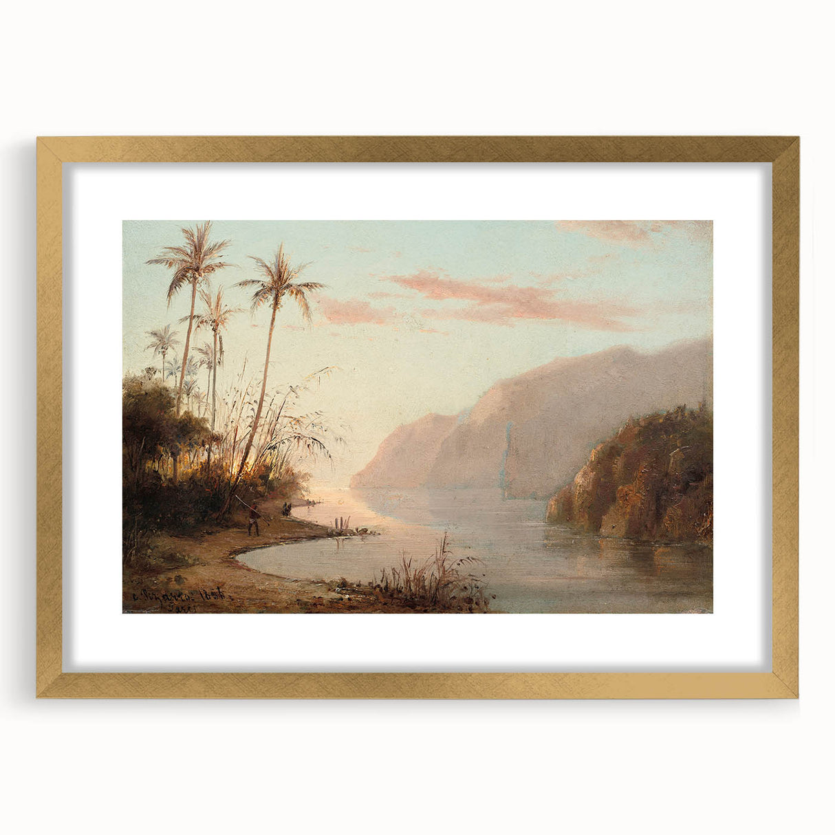 Extra large framed abstract print featuring a textured depiction of a vibrant countryside scene, ideal for living room decor.