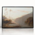 Large abstract wall art by Camille Pissarro in black frame, featuring mid-century modernist style.