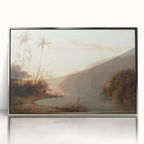 Mid-century modernist art by Camille Pissarro, featuring abstract design in muted tones on a framed acrylic silver.