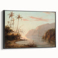 Black and white framed canvas of a Camille Pissarro landscape painting, ideal for bedroom wall art.