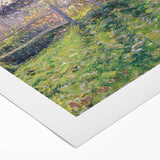 Art deco poster of a bustling city scene in muted browns and blues on rolled canvas, suitable for dining room decor.