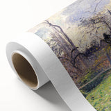 Art deco poster of a vibrant cityscape on rolled canvas, ideal for nursery wall art or dining room ambiance.