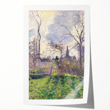 Rolled print of Camille Pissarro's impressionist floral art in soft colors, suitable as art wall dining room decor.