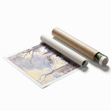 Extra large rolled print of Camille Pissarro's floral artwork in soft colors.