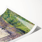 Extra large wall art featuring line art flowers in soft pastel shades on a rolled print.