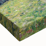 Black and white landscape painting on stretched canvas depicting a serene rural scene, ideal for bedroom wall art.