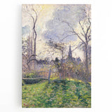 Black and white print of a rural landscape on a large stretched canvas, ideal for kitchen wall art.