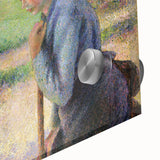 Large abstract wall art by Camille Pissarro in mid-century modernist style, featuring muted earth tones on acrylic glass.