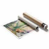 Extra large rolled print featuring Camille Pissarro's floral art in soft pastel colors, ideal for classy bathroom wall art.