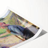 Extra large wall art featuring line art flowers in muted pastel shades on rolled canvas.