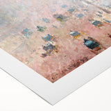 Art deco poster featuring a vibrant cityscape in bold orange and blue tones, printed on rolled canvas.