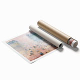 Extra large rolled print of Camille Pissarro's floral art in soft pastel shades.