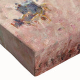 Large art of a monochrome landscape painting on stretched canvas, ideal for bedroom wall decor.