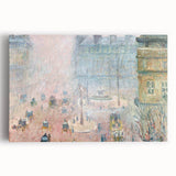 Black and white print of Camille Pissarro's artwork on stretched canvas, ideal for kitchen wall art.