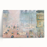 Black and white canvas featuring a large, impressionistic scene of a bustling market.