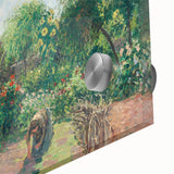 Mid-century modernist art by Camille Pissarro, featuring abstract design in muted tones on acrylic glass.