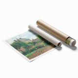 Extra large rolled print of a Camille Pissarro floral painting, featuring soft pastel colors.