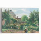 Black and white print of a Camille Pissarro painting on stretched canvas, suitable as large kitchen art.