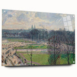 Acrylic print of a Camille Pissarro painting, featuring soft earth tones, ideal for dining room decor.