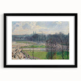 Colorful, abstract art print featuring textured brush strokes, in a black frame with mat, ideal for living room decor.