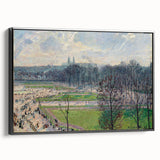 Black and white landscape art painting on framed canvas featuring a vintage poster style, ideal for bedroom wall decor.