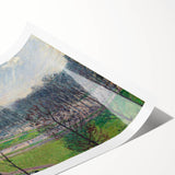 Extra large wall art featuring line art flowers in soft pastel shades, printed on rolled canvas.