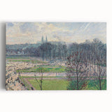 Black and white impressionist painting of a bustling street scene on large stretched canvas, suitable for kitchen wall art.