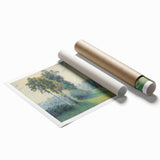 Extra large rolled print of Camille Pissarro's floral art in soft pastel colors.