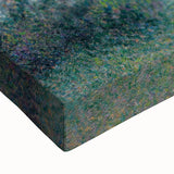 Large art black and white landscape painting on canvas, featuring a muted monochrome forest scene.