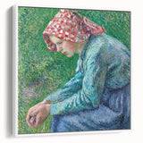 Vintage poster art of a colorful Camille Pissarro painting, framed canvas in extra large size, ideal for living room decor.