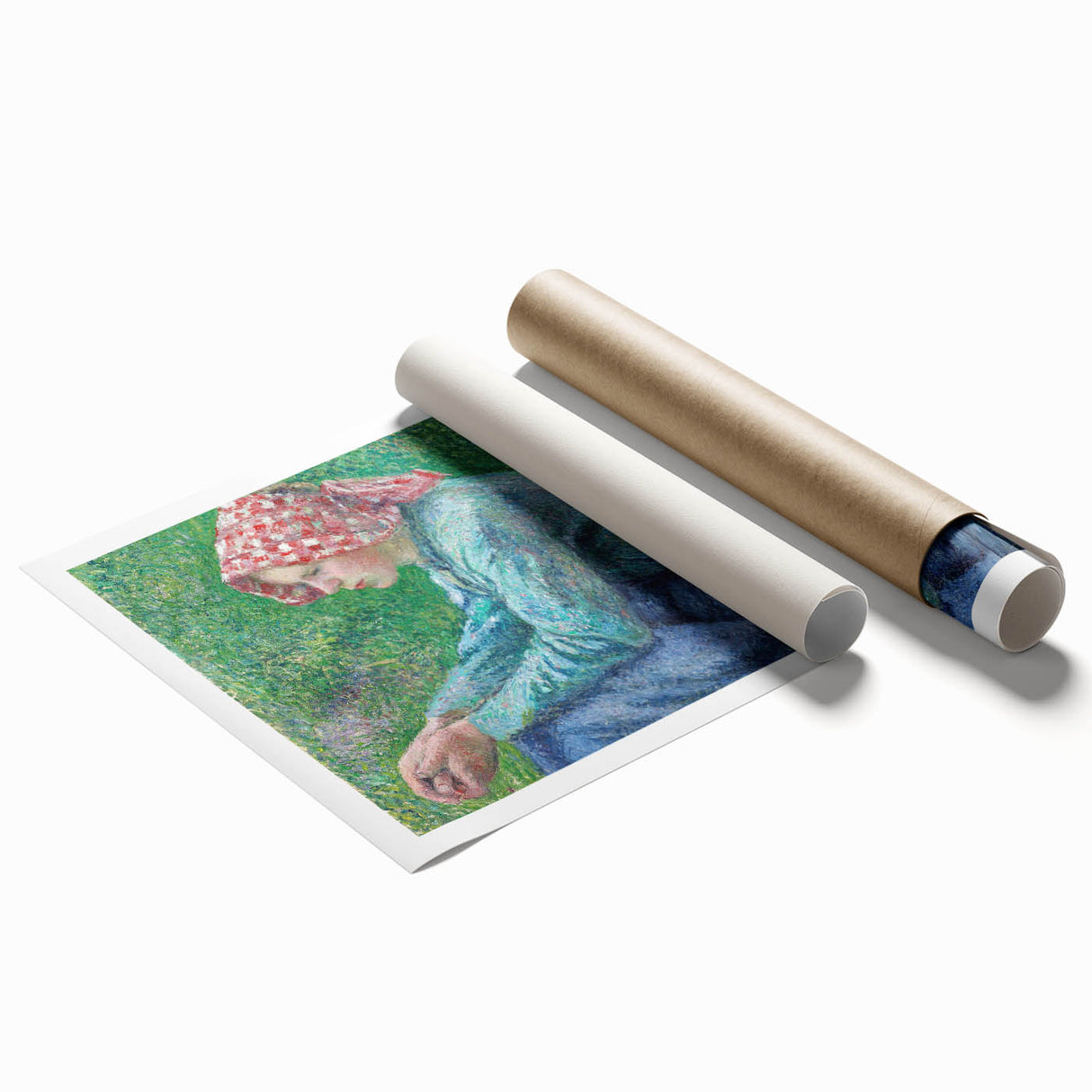 Extra large rolled print of a Camille Pissarro floral design in pastel shades, ideal for classy bathroom wall art.