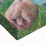 A large art piece depicting a black and white landscape painting on stretched canvas, suitable for bedroom wall decor.