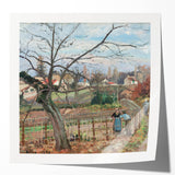 Extra large wall art print of Camille Pissarro's floral scene on glossy paper, ideal for dining room or bathroom decor.
