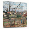 Side view of a Camille Pissarro-inspired acrylic glass wall art featuring a blend of soft pastel colors.