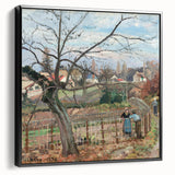 Black and white landscape painting on framed canvas, featuring a vintage poster art style, ideal for bedroom decor.