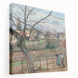 Side view of a stretched canvas featuring Camille Pissarro's impressionist artwork, ideal for kitchen wall art.