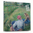Acrylic print of a Camille Pissarro painting, featuring soft pastel tones and impressionist style.