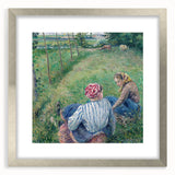 Textured art print of an abstract landscape in earth tones on a silver-framed canvas, suitable for bedroom decor.