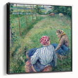 Black and white vintage poster art of a landscape painting on framed canvas, suitable for bedroom decor.