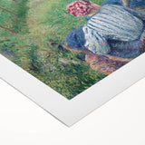 Art deco poster of a bustling city scene in muted gray and blue tones on rolled canvas, suitable for dining room wall art.