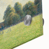 Mid-century modernist art featuring abstract forms in muted earth tones on acrylic glass, ideal for dining room art.