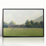 Large abstract wall art by Camille Pissarro featuring mid-century modernist design in muted earth tones.