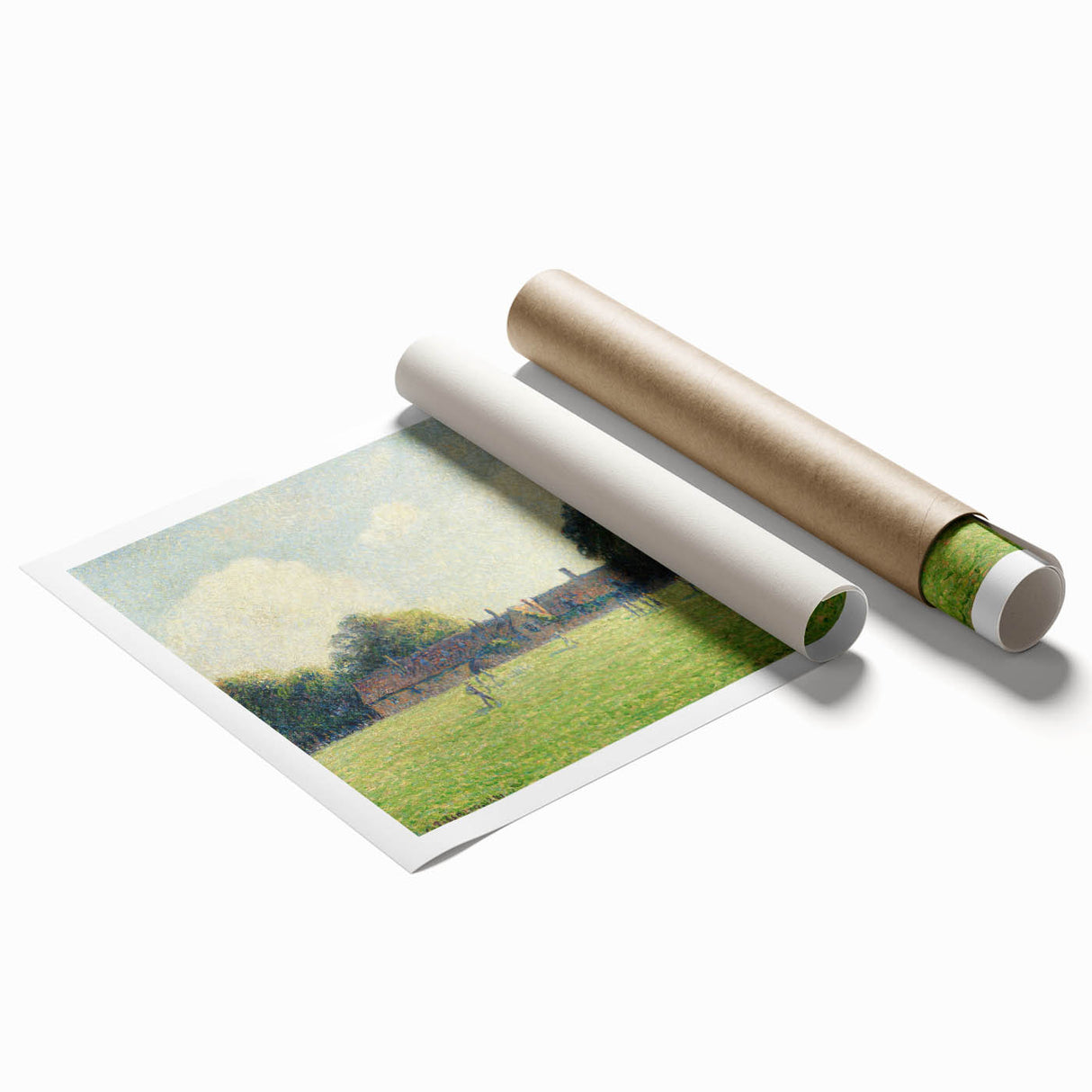 Extra large rolled print of Camille Pissarro's floral art in soft pastel shades, ideal for classy bathroom wall art.