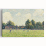 Black and white depiction of a rural landscape on a large stretched canvas, ideal for kitchen wall art.